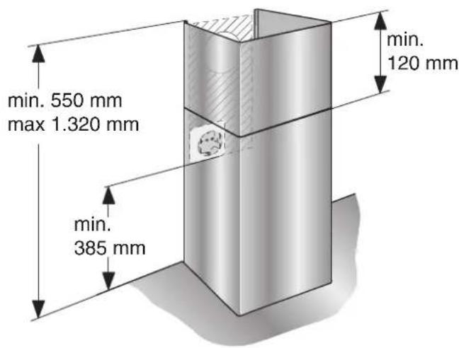 GAGGENAU AW400120 - Dimensioni dell'apparecchio ad espulsione d'aria - 1