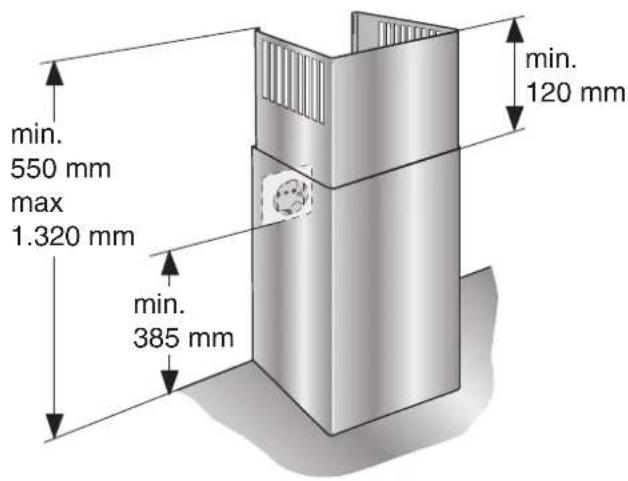 GAGGENAU AW400120 - Medidas do aparelho na função de circulação de ar - 1