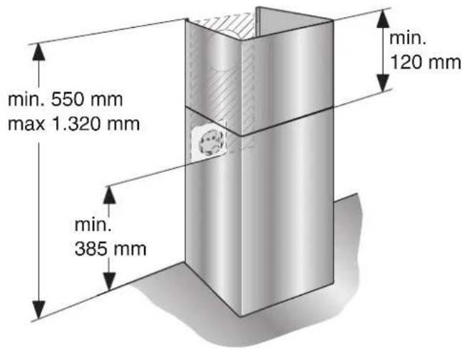 GAGGENAU AW400120 - Cotas del aparato Evacuación del aire al exterior - 1