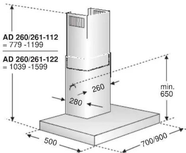 GAGGENAU AW260190 - Ligação do tubo de exaustão  120 mm: - 2