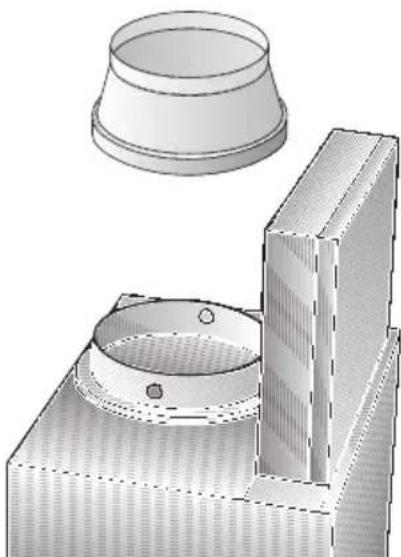 GAGGENAU AW260190 - Σύνδεση σωλήνα παπροφησης ακάθαρτου αέρα, δίαμετρου 120 mm: - 1