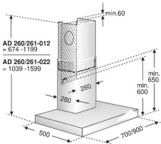 GAGGENAU AW260190 - Exhaust-air mode: - 2