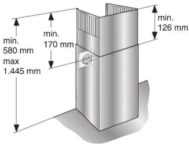 min. 580 mm max 1.445 mm min. 170 mm min. 126 mm