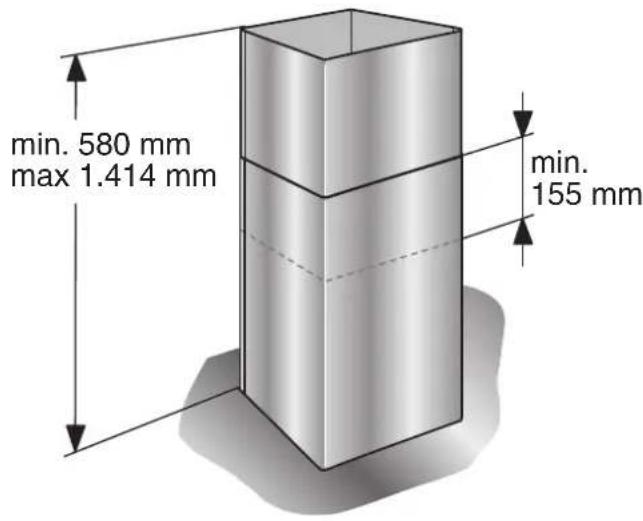 GAGGENAU AI 221100 - Medidas do aparelho na funcao de exaustao de ar - 1
