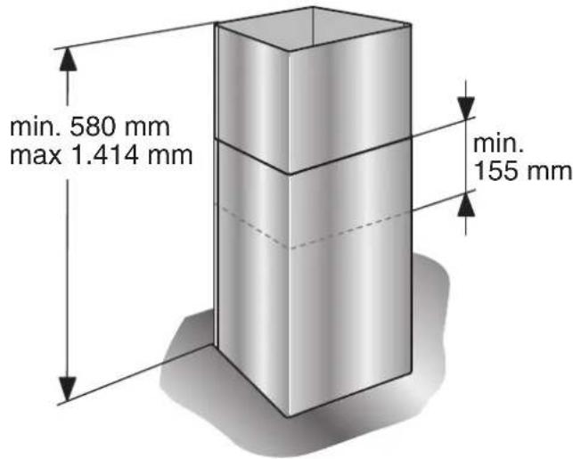 GAGGENAU AI 221100 - Afmetingen afvoerlucht - 1