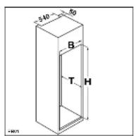 Küppersbusch ITE 2390 - Dimensions de la niche - 2