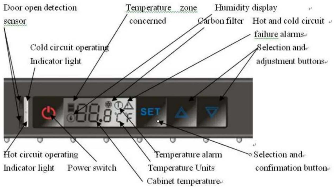 LA SOMMELIERE TRV140 - Control panel description - 1