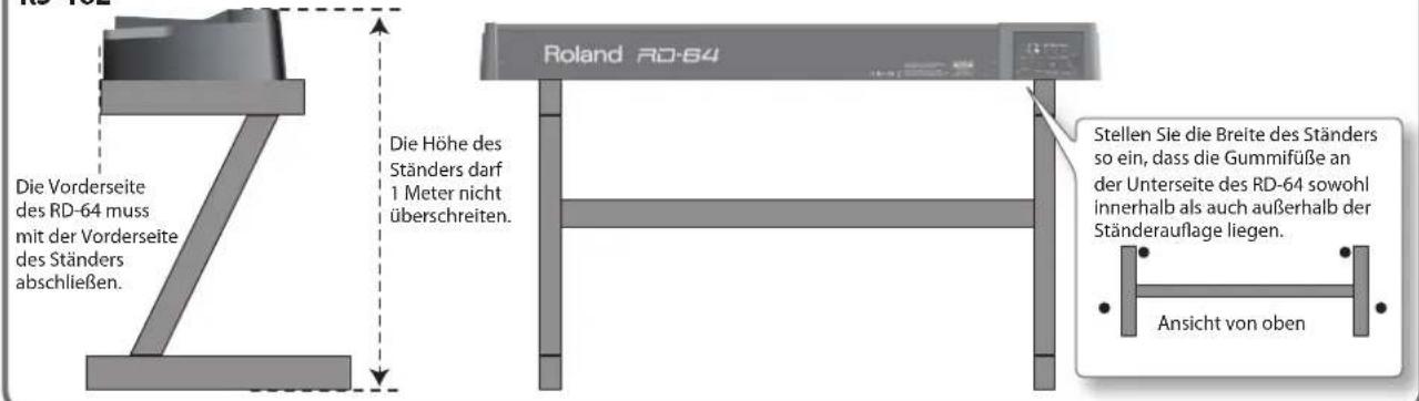 ROLAND RD64 - Aufstellen des RD-64 auf einem Ständer - 1