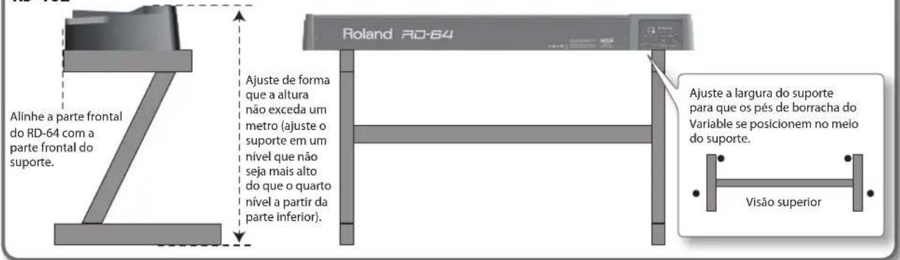 ROLAND RD64 - Posicionamento do RD-64 em um suporte - 1