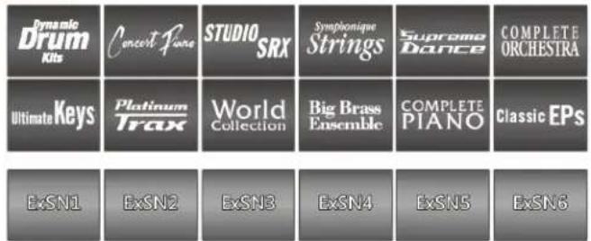 Dynamic Drum Kits Concert Panama STUDIO SRX Symphonique Strings Supreme Dance COMPLETE ORCHESTRA Ultimate Keys Platinum Trax World Collection Big Brass Ensemble COMPLETE PIANO Classic EPs EXSN1 EXSN2 EXSN3 EXSN4 EXSN5 EXSN6