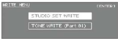 WRITE MENU STUDIO SET WRITE TONE WRITE (Part 01)