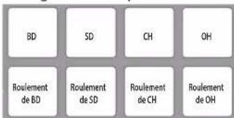 ROLAND DJ808 - Appuyez sur le bouton [TR] pour qu'il s'allume en rouge. - 1