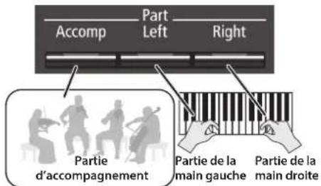 Accomp Part Left Right Partie d'accompagnement Partie de la main gauche Partie de la main droite