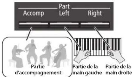 Accomp Part Left Right Partie d'accompagnement Partie de la main gauche Partie de la main droite