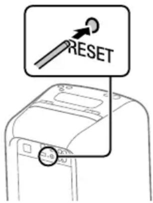 SONY GTKXB60 - Druk op de achterkant van het apparaat RESET in met een speld of een ander puntig voorwerp. - 1