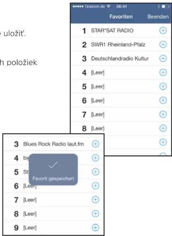 TECHNISAT TechniSound MR2 - Otvorenie a spravovanie zoznamu obl'ubenych - 1