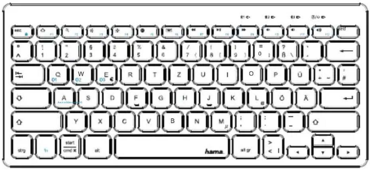 HAMA KEY4ALL X2100 - Bluetooth®-Tastatur Multi-Device - 1