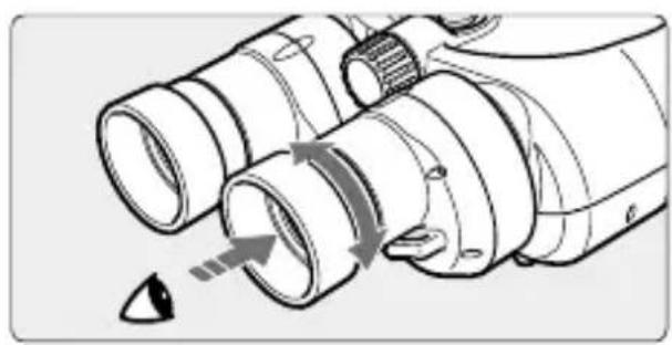CANON 10X30 IS II - Effectuez le réglage dioptrique. - 2