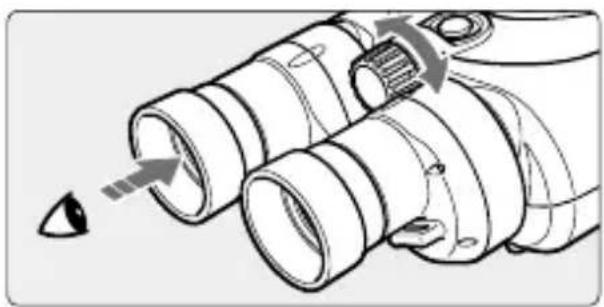 CANON 12X36 IS III - Effectuez le réglage dioptrique. - 1