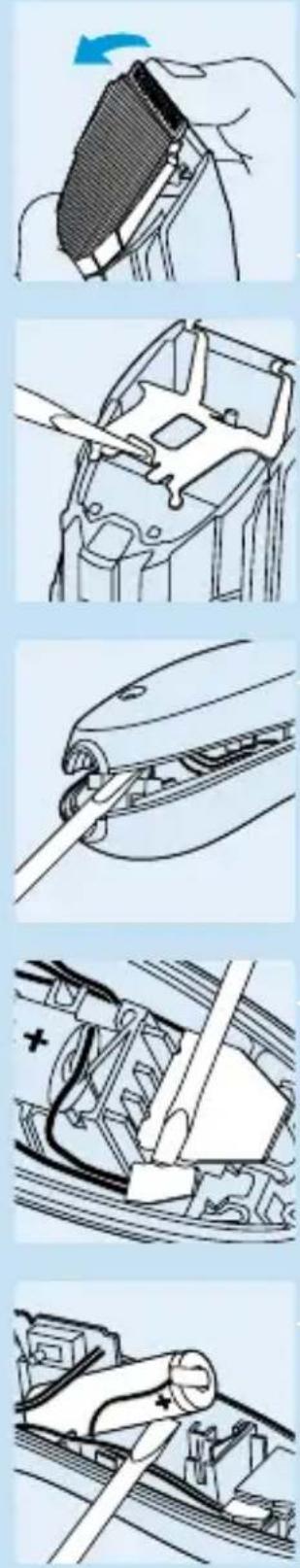 PHILIPS HQC483 - Accu verwijderen - 1