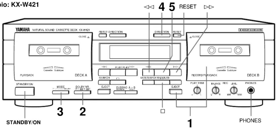 YAMAHA KXW321 - Preparativi per la riproduzione - 1