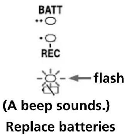 SONY TCM4TR - When to replace the batteries - 3