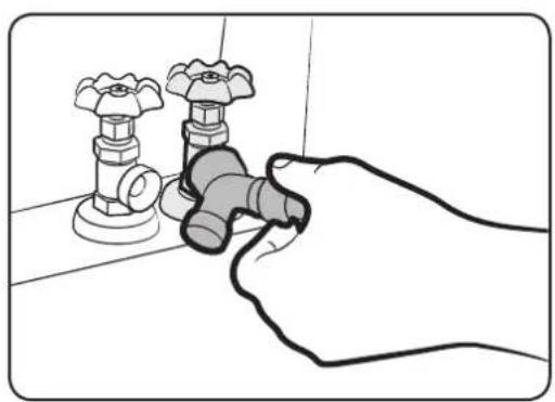 SAMSUNG DV48J7770EW - Connecting the inlet hose - 1