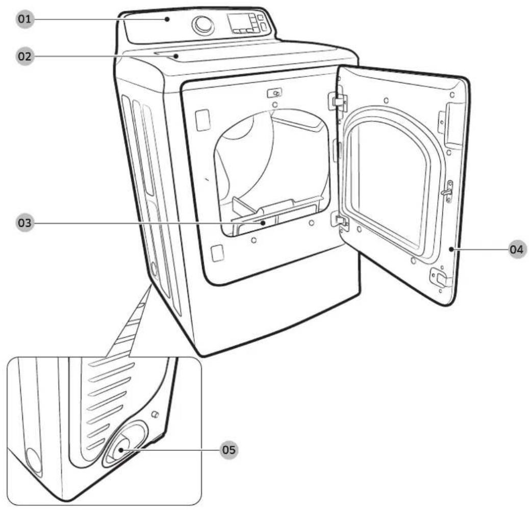 SAMSUNG DV48J7770EW - Componentes - 1