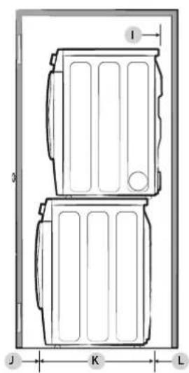 SAMSUNG DV45K6500EV - Installation with stacked washing machine and dryer - 3