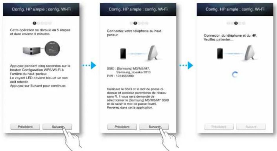 SAMSUNG Multiroom M5 - Connexion du M5 à votre réseau via la méthode de configuration Wi-Fi (Dans le cas d'un seul M5) - Pour iOS - 4