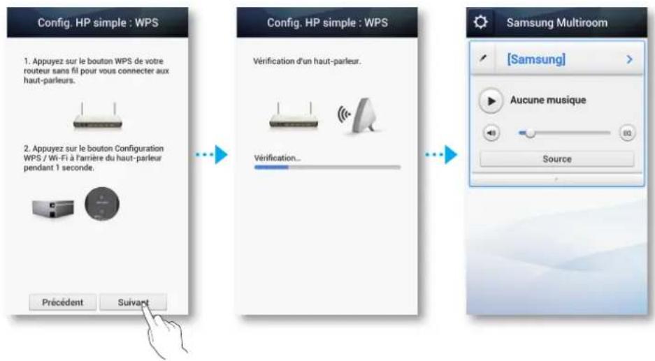 SAMSUNG Multiroom M5 - Connexion du M5 à votre réseau via la méthode WPS (Dans le cas d'un seul M5) - 4