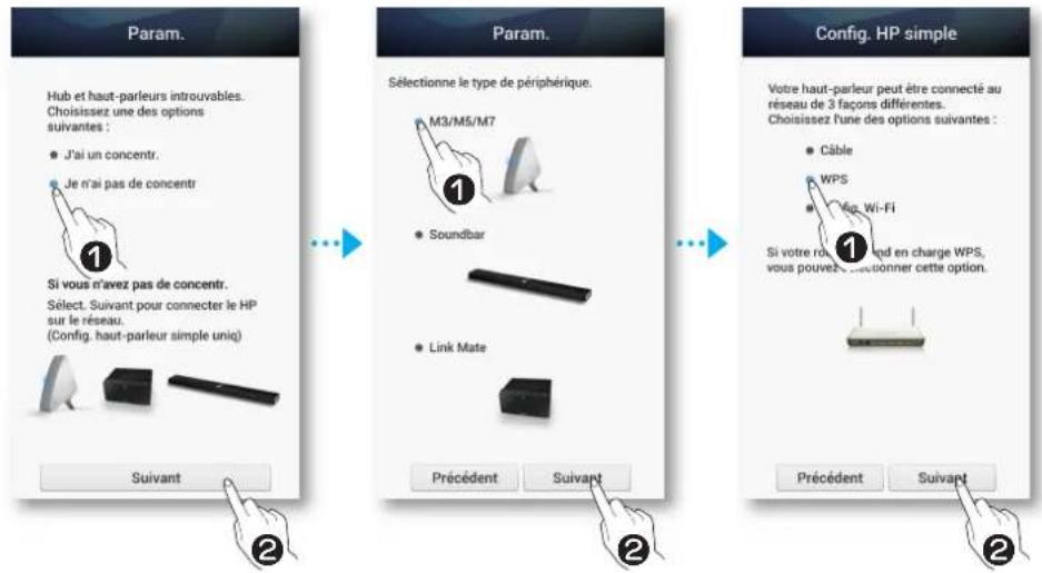 SAMSUNG Multiroom M5 - Connexion du M5 à votre réseau via la méthode WPS (Dans le cas d'un seul M5) - 3