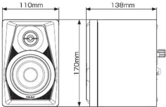 TEAC LSM100 - Esquema de dimensiones - 1
