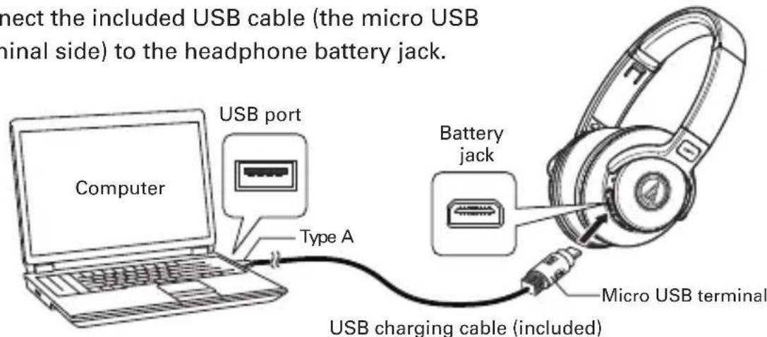 AUDIO TECHNICA ATHS700BT - How to Charge - 1