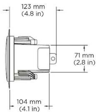 123 mm (4.8 in) 71 mm (2.8 in) 104 mm (4.1 in)
