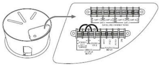 Technical diagram showing a device with labeled components and an arrow indicating transformation or assembly.