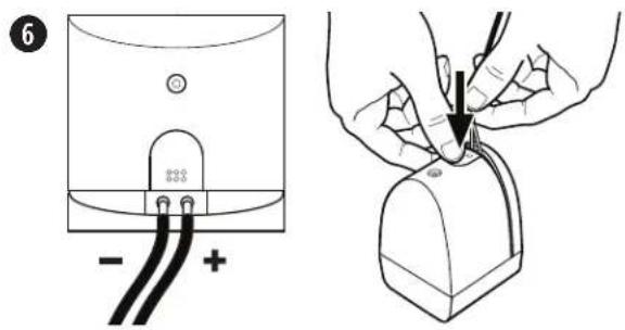 Diagram showing a capacitor with labeled terminals and a corresponding electrical component being inserted into a terminal block.