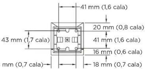41 mm (1,6 cala) 20 mm (0,8 cala) 43 mm (1,7 cala) 41 mm (1,6 cala) 16 mm (0,6 cala) 18 mm (0,7 cala)