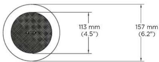 113 mm (4.5") 157 mm (6.2")