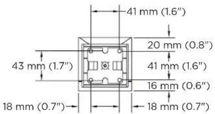 41 mm (1.6") 20 mm (0.8") 43 mm (1.7") 41 mm (1.6") 16 mm (0.6") 18 mm (0.7")