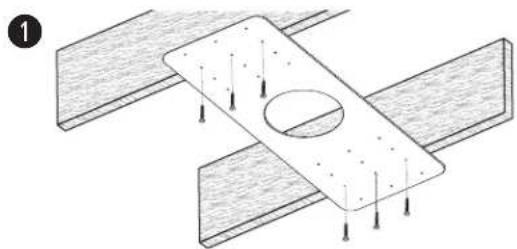 BOSE FreeSpace 3 - Voorbereiding van een hard plafond met een inbouwplaat (nieuwbouw) - 1