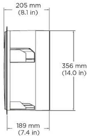 205 mm (8.1 in) 356 mm (14.0 in) 189 mm (7.4 in)