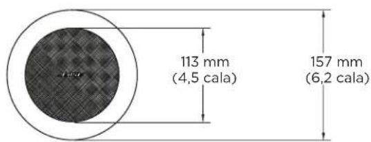 113 mm (4,5 cala) 157 mm (6,2 cala)