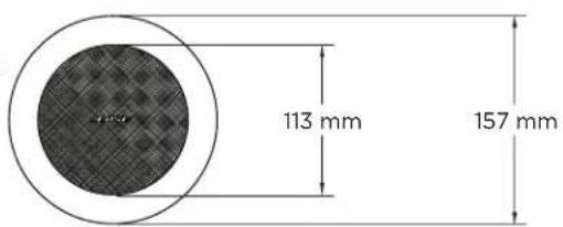 113 mm 157 mm