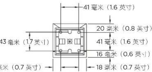 41毫米 (1.6英寸) 20毫米 (0.8英寸) 43毫米 (1.7英寸) 41毫米 (1.6英寸) 16毫米 (0.6英寸) 18毫米 (0.7英寸)
