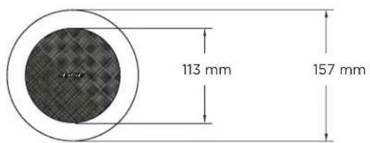 113 mm 157 mm