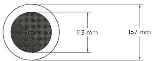113 mm 157 mm