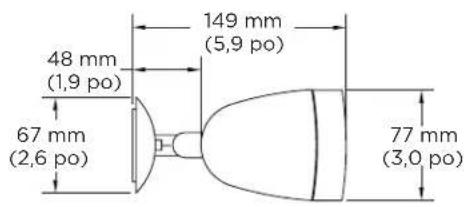 48 mm (1,9 po) 67 mm (2,6 po) 149 mm (5,9 po) 77 mm (3,0 po)