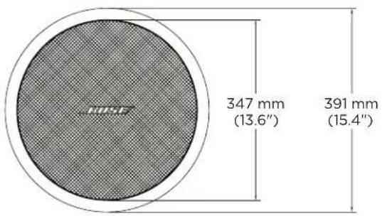 347 mm (13.6") 391 mm (15.4")