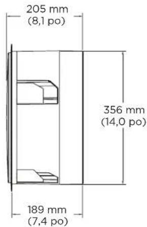 205 mm (8,1 po) 356 mm (14,0 po) 189 mm (7,4 po)